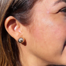 Load image into Gallery viewer, 18k Gold Filled Half Sphere Umbrella Textured Earrings
