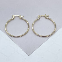 Load image into Gallery viewer, 18k Gold Filled Thin Smooth Plain Hoops
