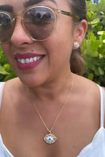 Load image into Gallery viewer, 18k Gold Filled Protection Evil Eye Set, Includes Earrings &amp; Necklace
