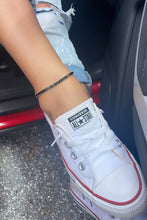 Load image into Gallery viewer, 18k Gold Filled Black Stone Baguette Anklet
