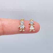 Load image into Gallery viewer, 18k Gold Filled Kids Charm: Cubic Zirconia Boy or Girl Pendant
