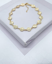 Load image into Gallery viewer, 18k Gold Filled San Benito double sided medal anklet
