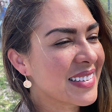 Load image into Gallery viewer, 18k Gold Filled Coin Drop Earrings, Vintage Coin Medal
