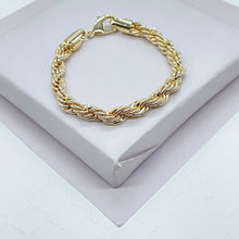 Load image into Gallery viewer, 18k Gold Filled 7mm Thick Rope Chain Bracelet
