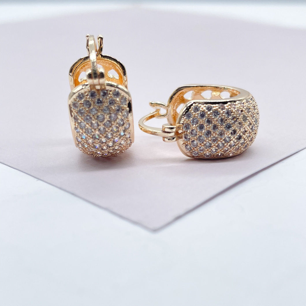 18k Gold Filled Micro Pave Cubic Zirconia 9mm Hoop