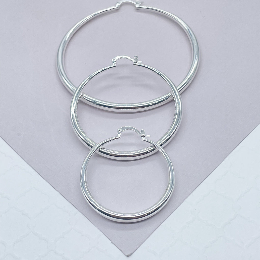 Silver Filled 4mm Thick Plain Hoop