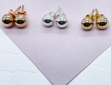 Load image into Gallery viewer, 18k Gold Filled 12mm Ball Stud Earrings
