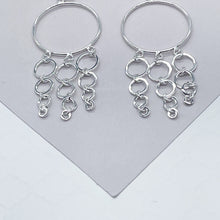 Load image into Gallery viewer, Silver Filled Modern Circle Drop Earrings
