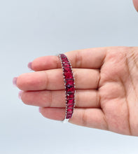 Load image into Gallery viewer, Silver Bangle In White Gold Featuring Colorful Crystals
