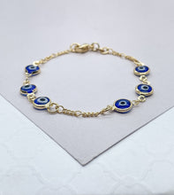 Load image into Gallery viewer, 18k Gold Filled Red Evil Eye Kids Bracelet Protection
