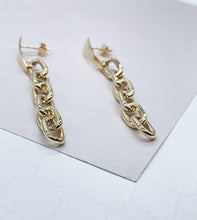 Load image into Gallery viewer, 18k Gold Filled Round,Thick Paperclip Dangling Earrings
