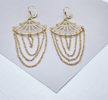 Load image into Gallery viewer, Light 18k Gold Filled Figaro Chain Chandelier Earrings

