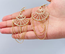 Load image into Gallery viewer, Light 18k Gold Filled Figaro Chain Chandelier Earrings
