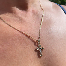 Load image into Gallery viewer, 18k GoldFilled Pendant With Silver Toned Jesus
