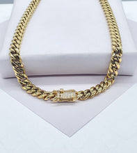 Load image into Gallery viewer, 18k Gold Filled Original 8mm Miami Cuban Link Necklace and Bracelet featuring Zirconia Box Clasp

