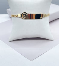 Load image into Gallery viewer, 18k Gold Filled Cuban Link Children’s ID Bracelet With 2 Styles: Boy &amp; Girl
