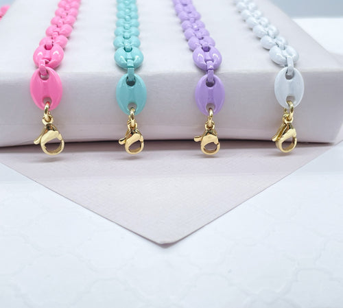 Colorful Enamel Puffy Mariner Chain