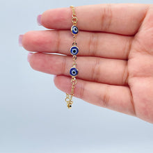 Load image into Gallery viewer, 18k Gold Filled Red Evil Eye Kids Bracelet Protection
