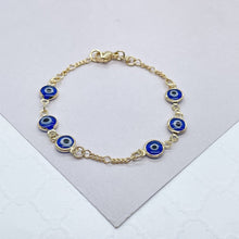 Load image into Gallery viewer, 18k Gold Filled Red Evil Eye Kids Bracelet Protection
