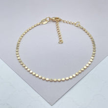 Load image into Gallery viewer, 18k Gold Filled Flat Beaded Ankle Bracelet
