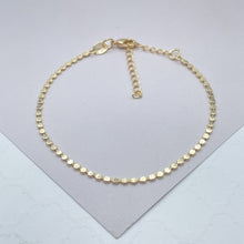 Load image into Gallery viewer, 18k Gold Filled Flat Beaded Ankle Bracelet
