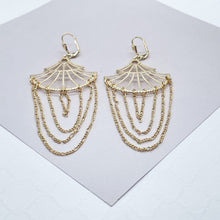 Load image into Gallery viewer, Light 18k Gold Filled Figaro Chain Chandelier Earrings
