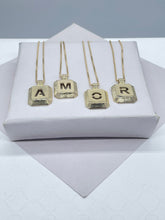 Load image into Gallery viewer, 18k Gold Filled 3-D Initial Charm with Box Chain Necklace
