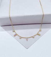 Load image into Gallery viewer, 18k Gold Filled Dainty Shard Pieces of Zirconia on Box Chain Choker
