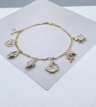 Load image into Gallery viewer, 18k Gold Filled Figaro Anklet With Chunky Sea Life Charms
