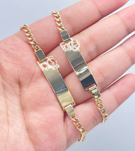 Load image into Gallery viewer, 18k Gold Filled Cuban Link Children’s ID Bracelet With 2 Styles: Boy &amp; Girl
