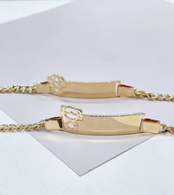 Load image into Gallery viewer, 18k Gold Filled Cuban Link Children’s ID Bracelet With 2 Styles: Boy &amp; Girl
