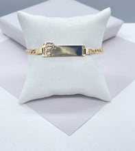 Load image into Gallery viewer, 18k Gold Filled Cuban Link Children’s ID Bracelet With 2 Styles: Boy &amp; Girl
