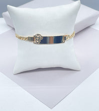 Load image into Gallery viewer, 18k Gold Filled Cuban Link Children’s ID Bracelet With 2 Styles: Boy &amp; Girl
