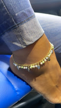 Load image into Gallery viewer, 18k Gold Filled Dainty Anklet With Pastel Bead Charms and Small Virgin Mary Medals
