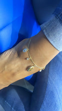 Load image into Gallery viewer, 18k Gold Filled Figaro Chain Anklet With Ocean Animal Charms &amp; Conch shell

