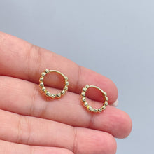 Load image into Gallery viewer, 18k Gold Filled Tiny 3mm Bead Clicker Hoop
