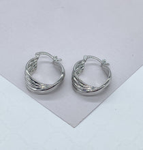 Load image into Gallery viewer, 18k Gold Filled Four Layers Twisted 8mm Thick Hoop Earrings
