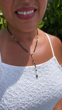 Load image into Gallery viewer, 18k Gold Filled Black Beaded Rosary
