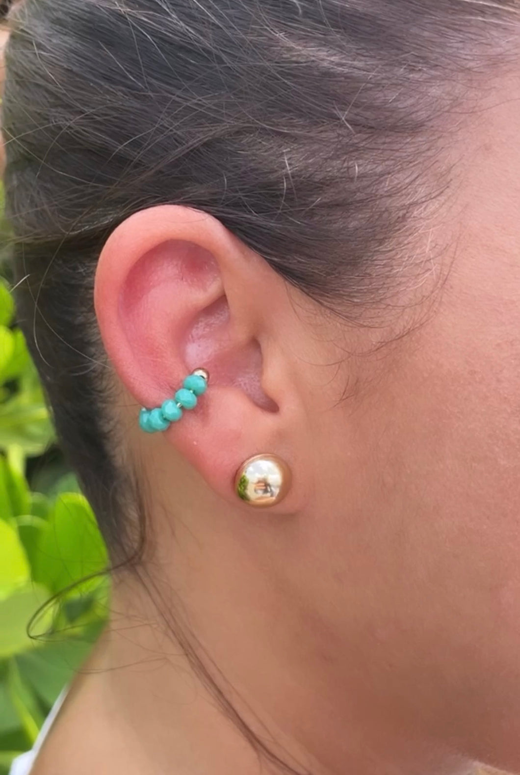 18k Gold Filled Beaded Earring Cuffs