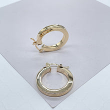Load image into Gallery viewer, 18k Gold Filled Large Sharp Edged Plain Hoop Earrings Wholesale Jewelry Supplies
