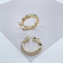 Load image into Gallery viewer, 18k Gold Filled Large Sharpe Edged Plain Hoop EarringsWholesale Jewelry Supplies

