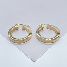 Load image into Gallery viewer, 18k Gold Filled Large Sharp Edged Plain Hoop Earrings Wholesale Jewelry Supplies
