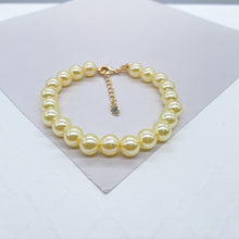 Load image into Gallery viewer, 18k Gold Filled 8mm Beaded Cream Colored Pearl Set
