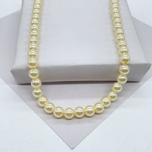 Load image into Gallery viewer, 18k Gold Filled 8mm Beaded Cream Colored Pearl Set
