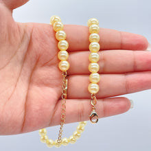 Load image into Gallery viewer, 18k Gold Filled 8mm Beaded Cream Colored Pearl Set
