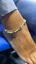 Load image into Gallery viewer, 18k Gold Filled Dainty Anklet With Pastel Bead Charms and Small Virgin Mary Medals
