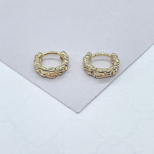Load image into Gallery viewer, 18k Gold Filled Tiny Cuban link Clicker Hoop
