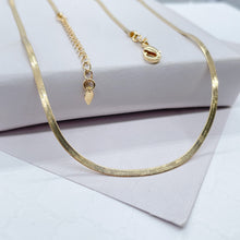 Load image into Gallery viewer, 18K Gold Filled Flexible 16"Herringbone 2mm and 2.5mm Chain Necklace
