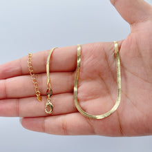 Load image into Gallery viewer, 18K Gold Filled Flexible 16"Herringbone 2mm and 2.5mm Chain Necklace
