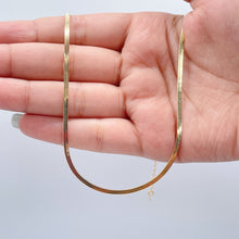 Load image into Gallery viewer, 18K Gold Filled Flexible 16"Herringbone 2mm and 2.5mm Chain Necklace
